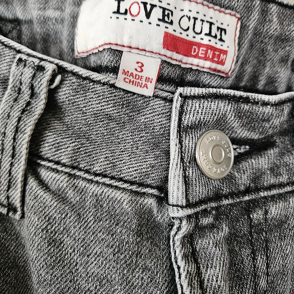 LOVE CULT Sz 3 Wide Leg Womens Jeans Light Black - Picture 4 of 6